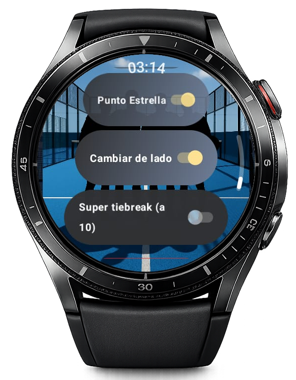 Menú de opciones de reloj 4